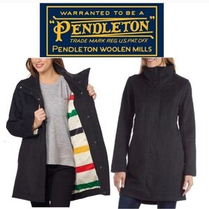 Womens Wool Pendleton Coat Black Size Large